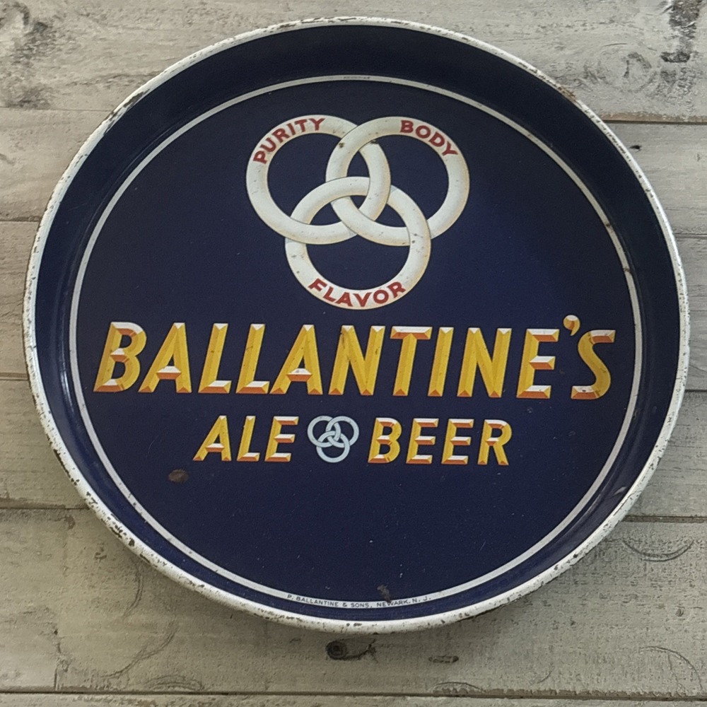 Ballantine's Ale &‎ Beer Barware Vintage Collectibles 12" Metal Serving Tray